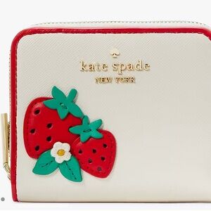 Kate Spade Strawberry Dream Small Zip-around Wallet.